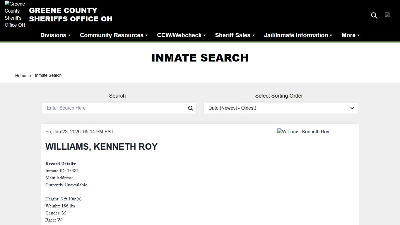 Inmate Search Greene County Sheriff's Office OH